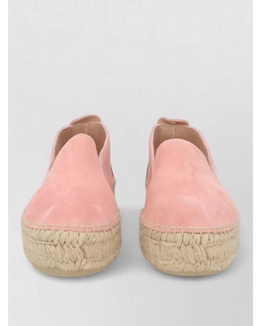 Manebí Pink Suede Espadrilles Round Toe Rubber Sole