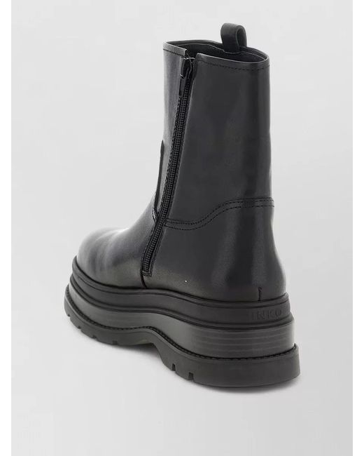 Pinko Black Leather Ankle Boots