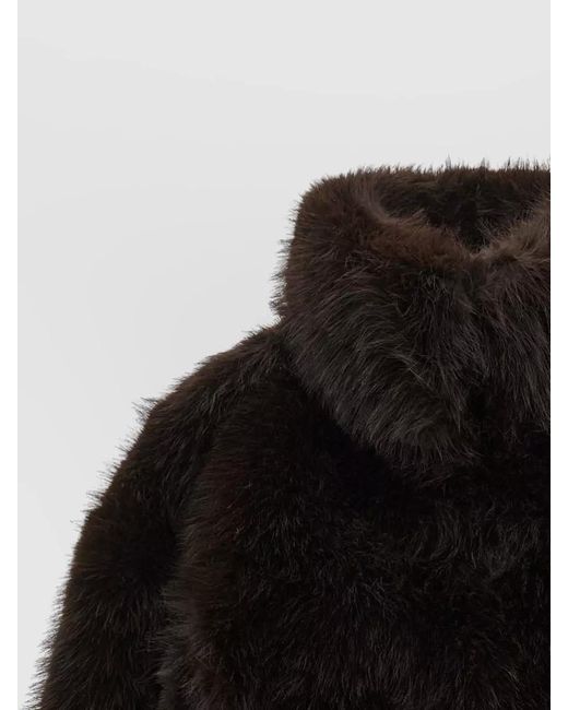 ROTATE BIRGER CHRISTENSEN Black Short Faux Fur Jacket