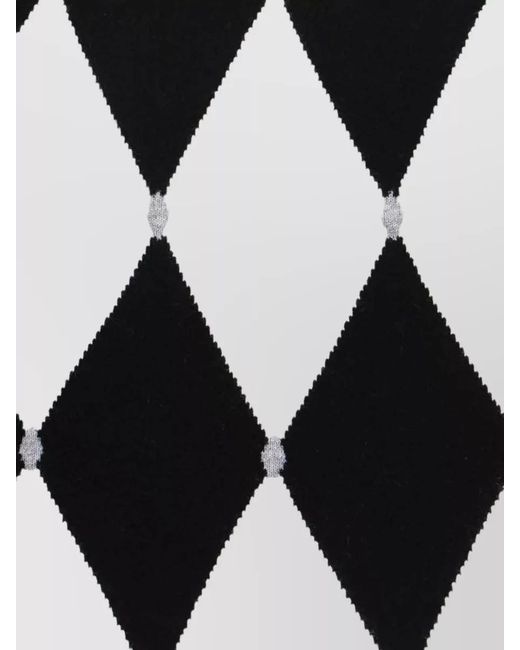Ballantyne Black Argyle Crew Neck Knit Long Sleeve Sweater for men