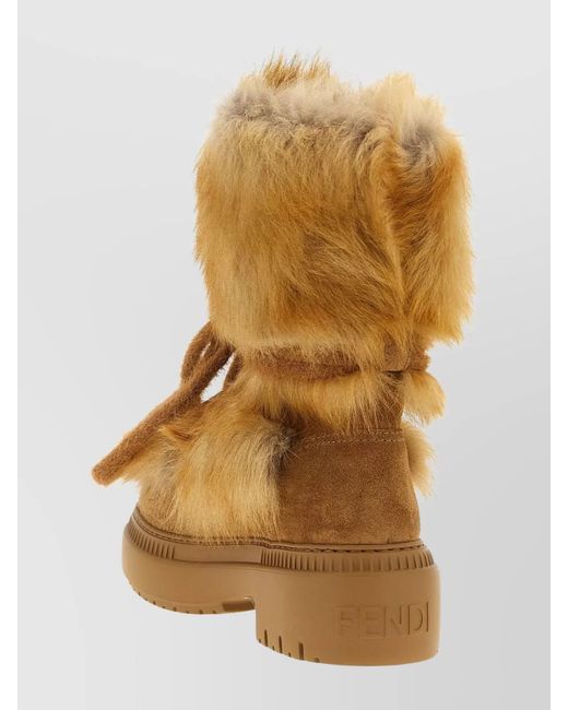 Fendi Natural Leather Apres Chic Boots