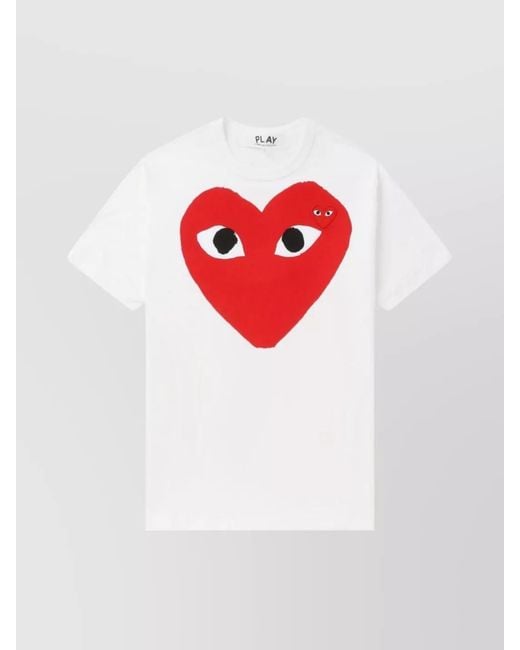 Comme des Garçons Red Crew Neck Logo Graphic T-Shirt
