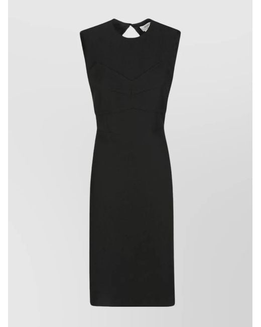 Sportmax Black Halter Neckline Fitted Waist Midi Dress