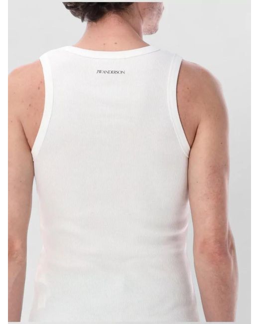 J.W. Anderson Green Ribbed Sleeveless Tank Top Knit Design for men
