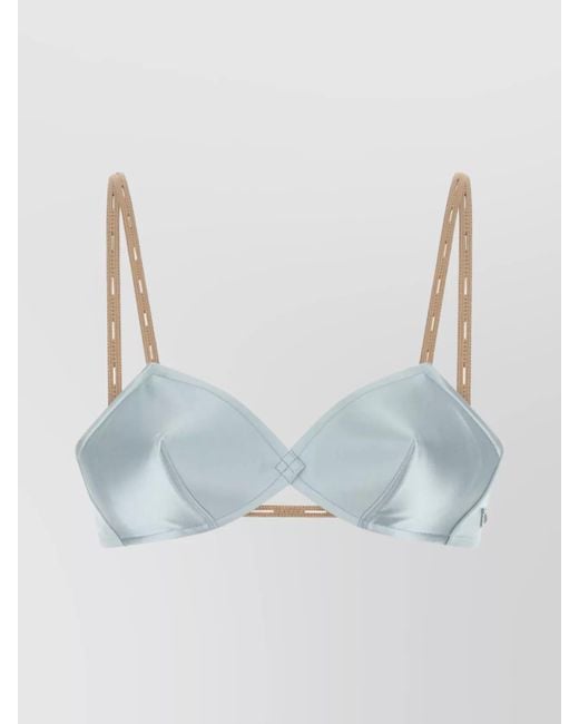 Miu Miu Blue Soft Satin Bra Adjustable Straps