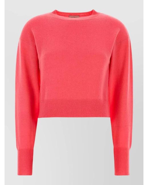 LeKasha Red Cashmere Menorca Crew Neck Sweater