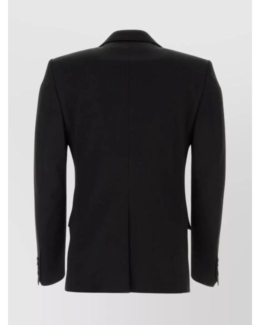 Dolce & Gabbana Black Virgin Wool Single-Breasted Blazer for men