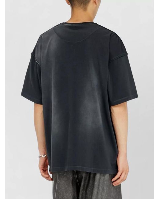 DIESEL Black Short Sleeve Shirt Chest Pocket Crew Neck for men