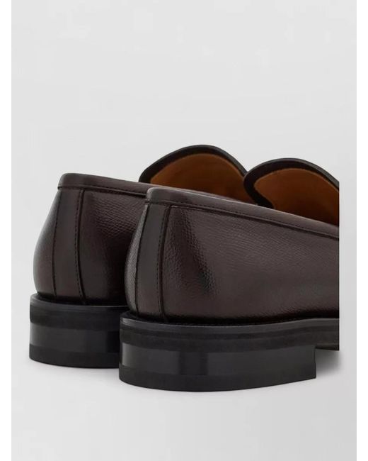 Ferragamo Black Leather Lace-Up Shoes for men