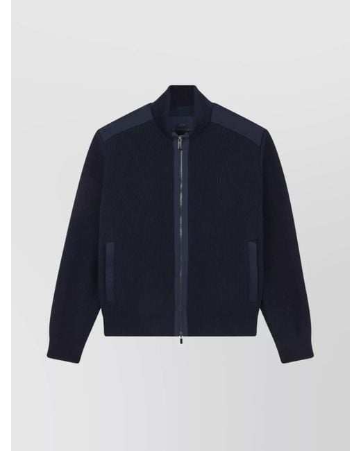 Paul & Shark Blue Wool Zip-Up Jacket for men