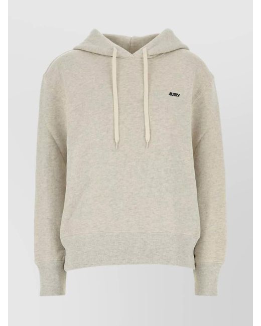 Autry White Cotton Hoodie