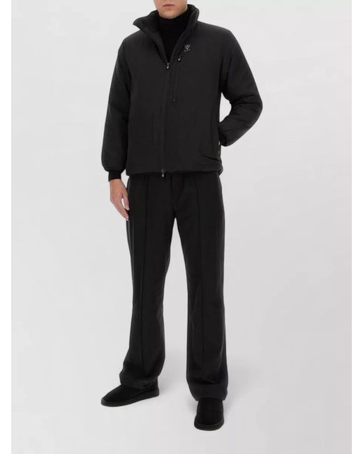 South2 West8 Black Logo Jacket High Collar Chest Pocket for men