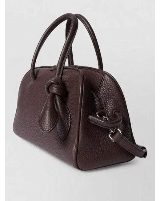Jacquemus Brown Tote Bag Structured Shape Knotted Handle Strap