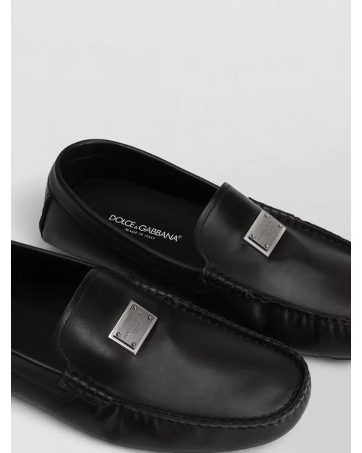 Dolce & Gabbana Black Leather Loafers for men