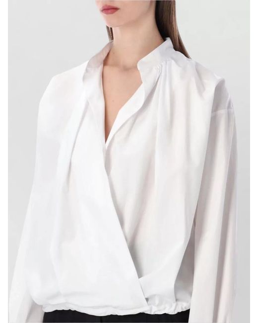 Dries Van Noten White Cotton Wrap Shirt