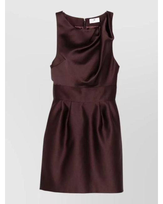 Elisabetta Franchi Purple Draped Sleeveless Mini Dress