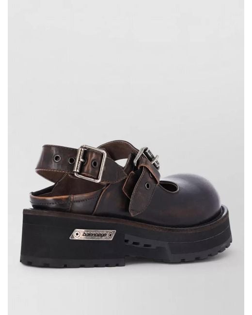 Balenciaga Black Sandals Open Toe Chunky Sole Sling Back