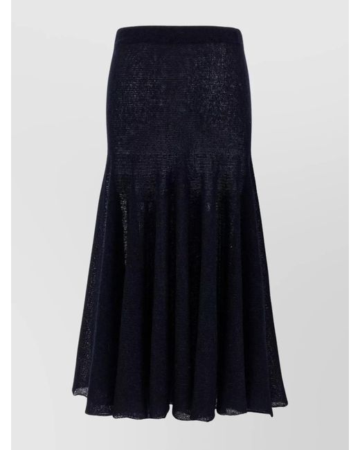 Magda Butrym Blue Alpaca Full Skirt