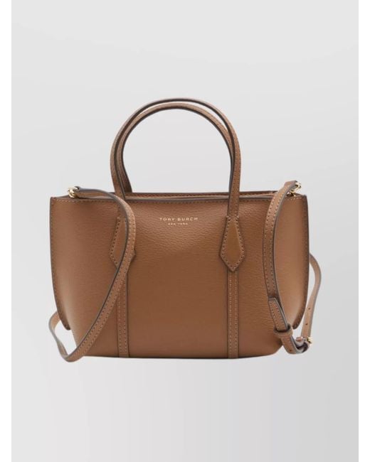 Tory Burch Brown Perry Mini Leather Tote Bag