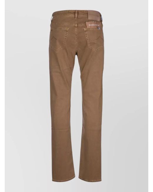 Jacob Cohen Natural Straight Leg Pants Five Pocket Belt Loops for men