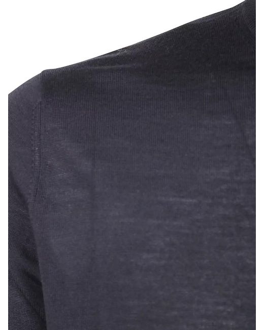 Filippo De Laurentis Blue Merino Wool Mock Turtleneck Jumper for men