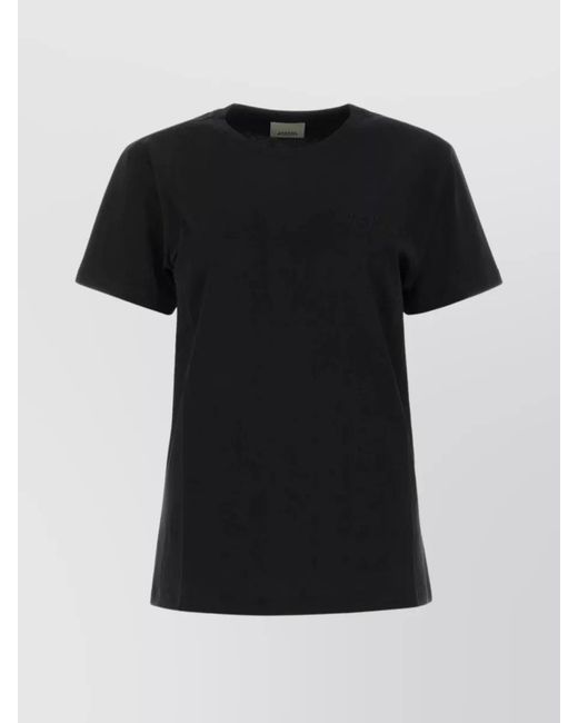 Isabel Marant Black Organic Cotton Vidal Logo-Print T-Shirt
