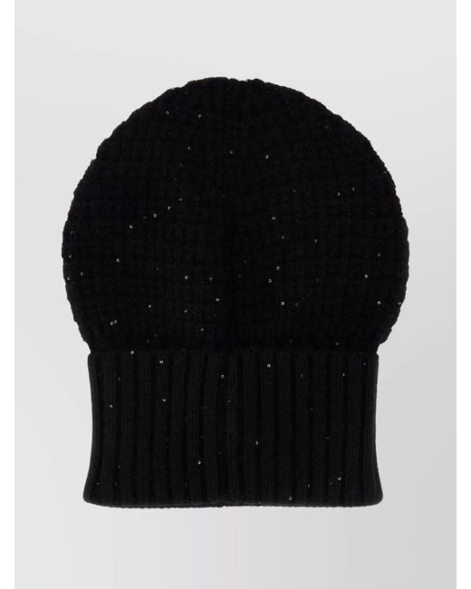 Fabiana Filippi Black Sequined Beanie