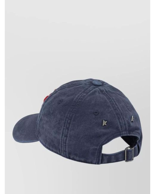 Golden Goose Deluxe Brand Blue Baseball Cap Curved Brim Eyelet Vents