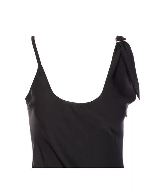 Courreges Black Asymmetric Sleeveless Mini Dress