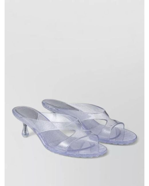 Jimmy Choo Multicolor Crossover Strap Glitter Kitten Heel Mules