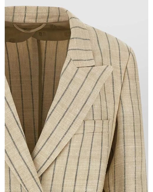 Blazé Milano Natural Serene Everyday Tailored Striped Double Breasted Jacket