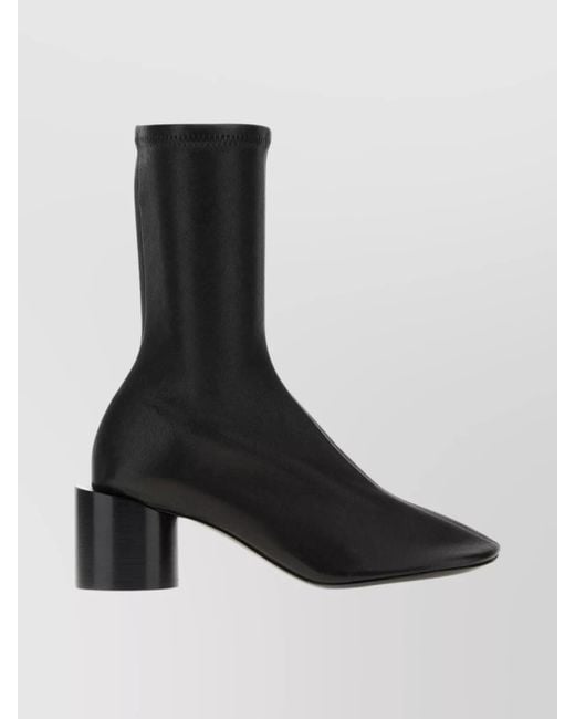 Jil Sander Black Stylish Ankle Boots Block Heel