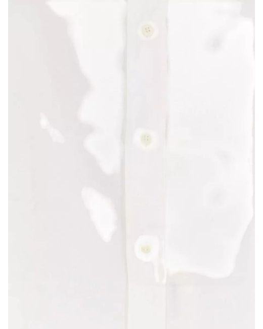 Brunello Cucinelli White Cotton Shirt Basic Fit French Collar for men