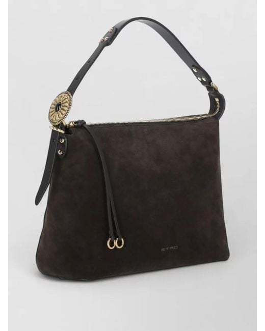 Etro Black Arnica Leather Clutch Bag