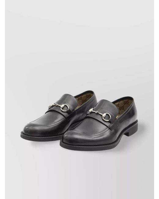 Gucci Gray Leather Loafers for men