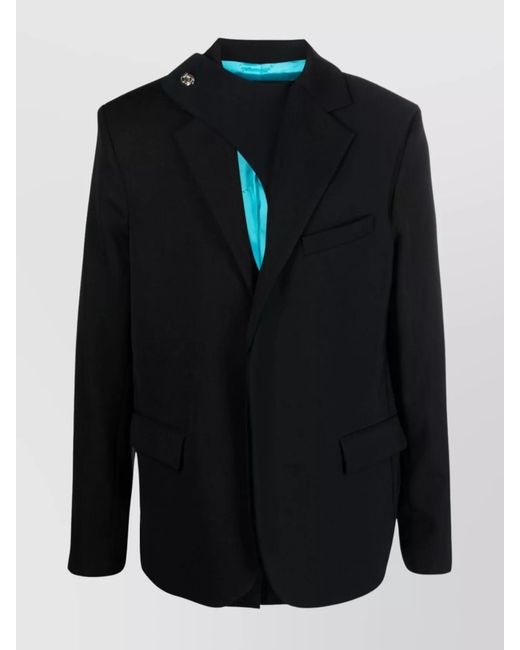 BOTTER Blue Virgin Wool Single-Breasted Blazer for men