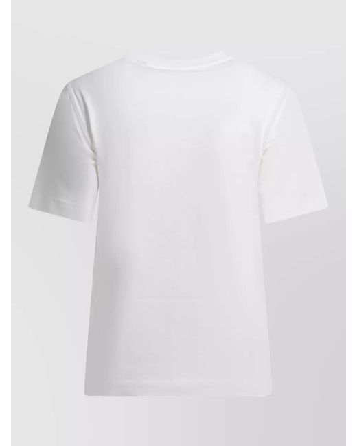 Burberry White Cotton Logo-Print T-Shirt