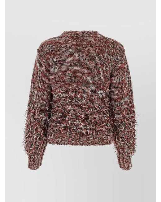 DURAZZI MILANO Brown Embroidered Ribbed Sweater