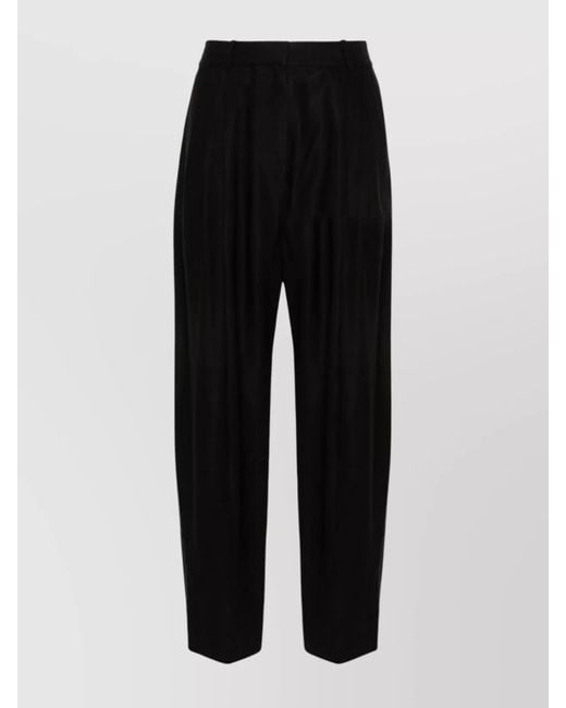 Studio Nicholson Black High-Rise Pleated Wide-Leg Trousers