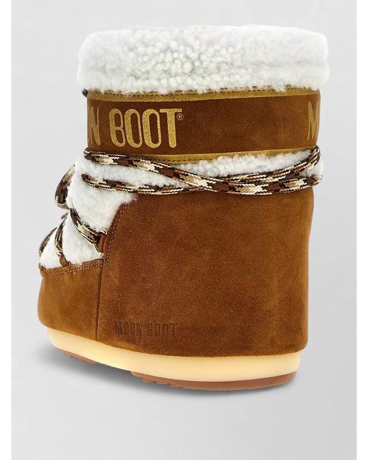 Moon Boot Multicolor Ankle Boots Round Toe Rubber Sole Suede