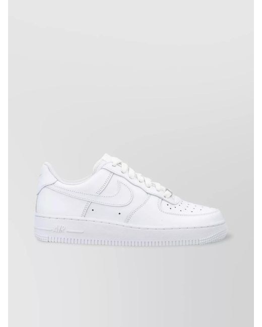 Nike White Leather Air Force 1 07 Low-Top Sneakers