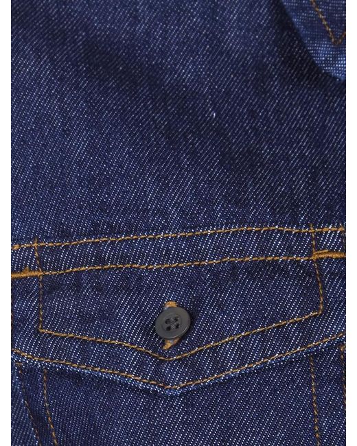 Dries Van Noten Blue Denim Cropped Shirt Jacket