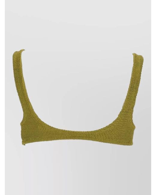 Mc2 Saint Barth Green Crinkled Bikini Top