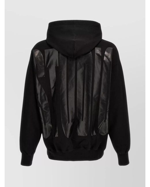 1989 STUDIO Black Cotton Logo Hoodie for men