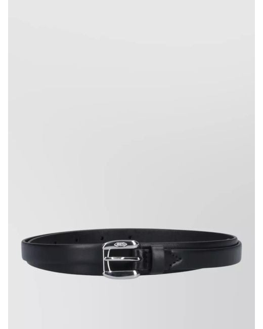J&m Davidson White Leather Belts Metal Buckle Smooth Finish for men