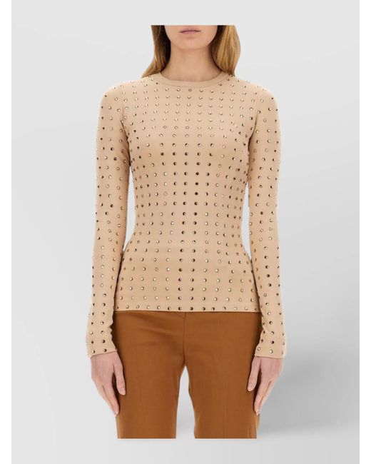 Sportmax Natural Crystal-Embellished Top
