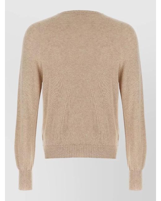 Ma'ry'ya Natural Cashmere Cotton Knit Pullover Long Sleeves for men