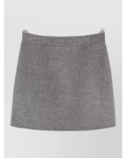 Semicouture Gray Wool Wrap Pleated Skirt