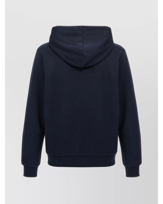 A.P.C. Blue Cotton Logo-Print Hoodie for men
