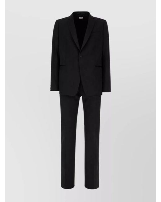 Dries Van Noten Black Tailored Suit With Back Vent And Notched Lapel for men